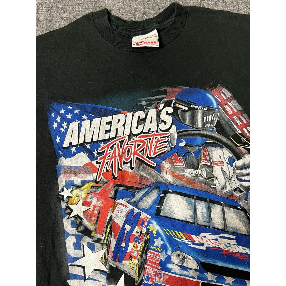 Vintage‎ Nascar 63 Chase Authentic  T-Shirt Front And Back Graphics Size medium